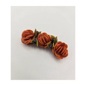 Vintage 1970s Ecuadorian Bread Dough Rose Flower Brooch Pin